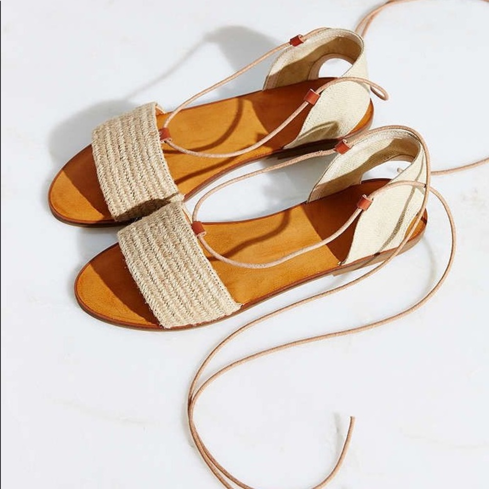UO | Ecote Natural Lace Up Sandals